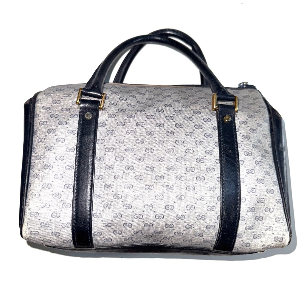 Vintage Gucci Blue Logo Boston Doctor Tote Bag Leather - Picture 2 of 16